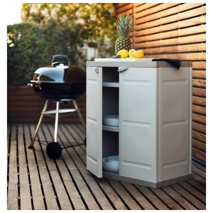 TITANIUM PLASTIKEN Armoire basse 2 portes avec étageres l70 x p44 x h