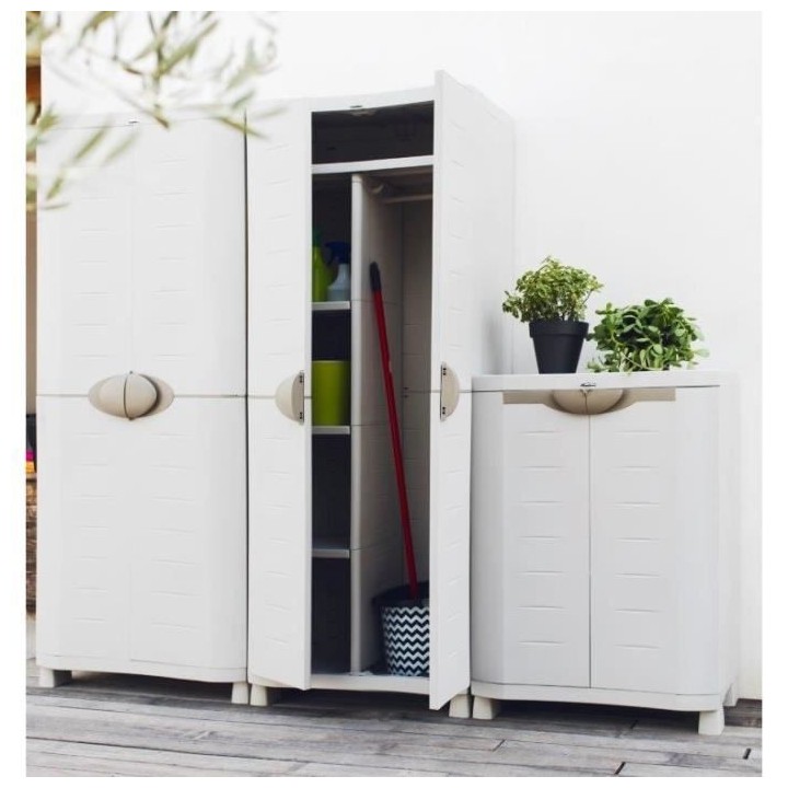 SPACESAVER 90 PLASTIKEN Armoire basse 2 portes avec étageres - l 90 x