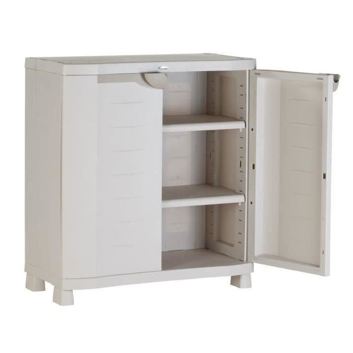 SPACESAVER 90 PLASTIKEN Armoire basse 2 portes avec étageres - l 90 x