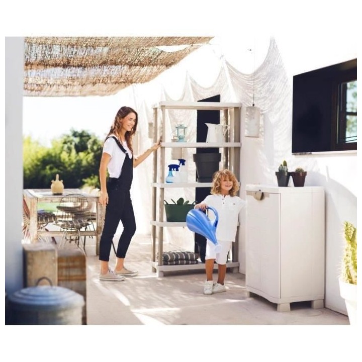 SPACESAVER 90 PLASTIKEN Armoire basse 2 portes avec étageres - l 90 x