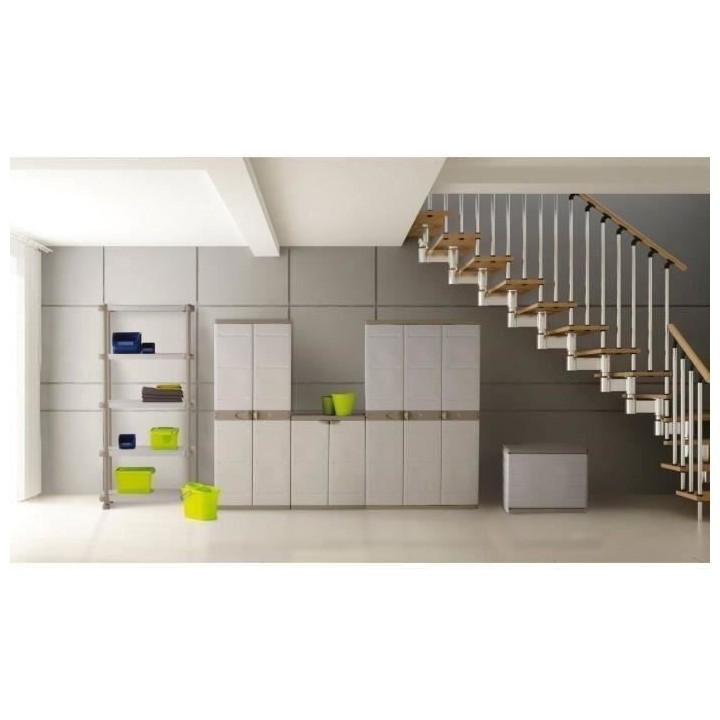 PLASTIKEN Coffre cadenassable avec roulettes - 190 L - Fonctionnel et