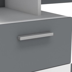 Bureau droit - Blanc et gris - Contemporain - L 121,5 x H 109,7 x P 55,1 cm - 1 porte 1 tiroir - PLATON