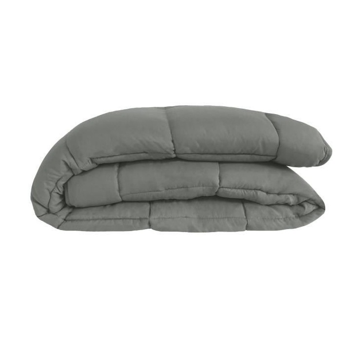 CALGARY Couette chaude Microfibre 400g/m² Acier & Argent 140x200cm