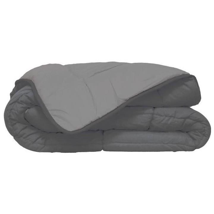 Couette Microfibre 400g/m² CALGARY Acier & Argent 220x240cm