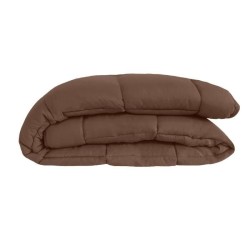 CALGARY Couette chaude Microfibre 400g/m² Chocolat & Corail 220x240cm