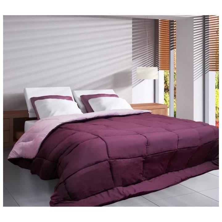 Couette Microfibre 400g/m² CALGARY Prune & Parme 240x260cm