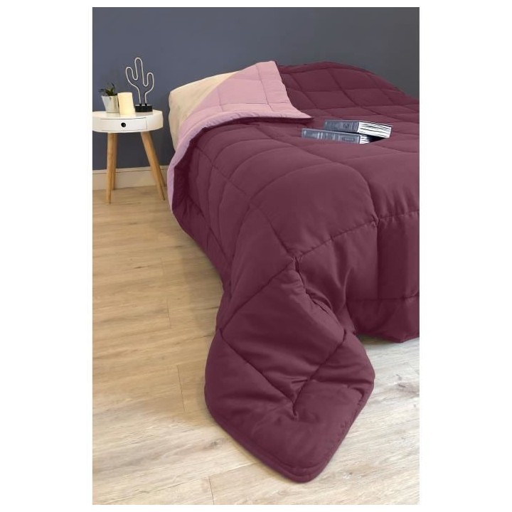 Couette Microfibre 400g/m² CALGARY Prune & Parme 240x260cm