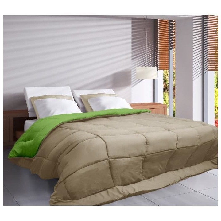 Couette Microfibre 400g/m² CALGARY Anis & Nude 140x200cm