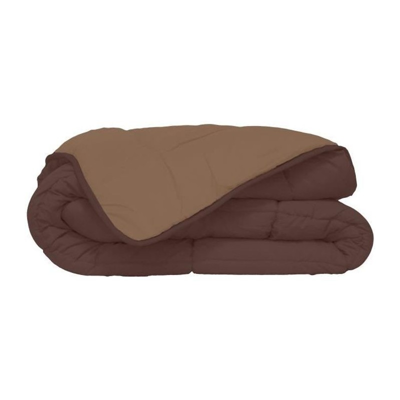 CALGARY Couette chaude Microfibre 400g/m² Choco & Moka 200x200cm