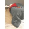 CALGARY Couette chaude Microfibre 400g/m² Gris & Rouge 200x200cm