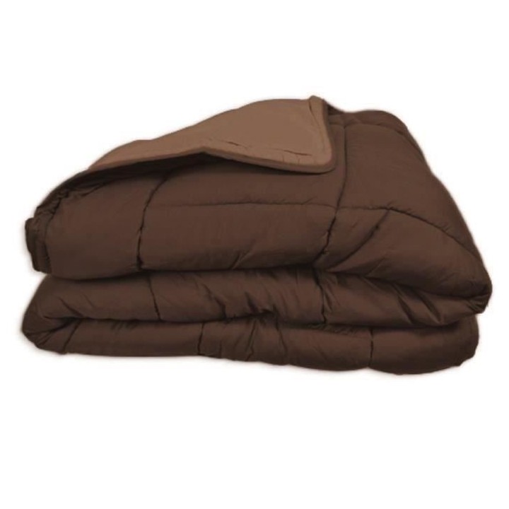 CALGARY Couette chaude Microfibre 400g/m² Choco & Moka 240x260cm