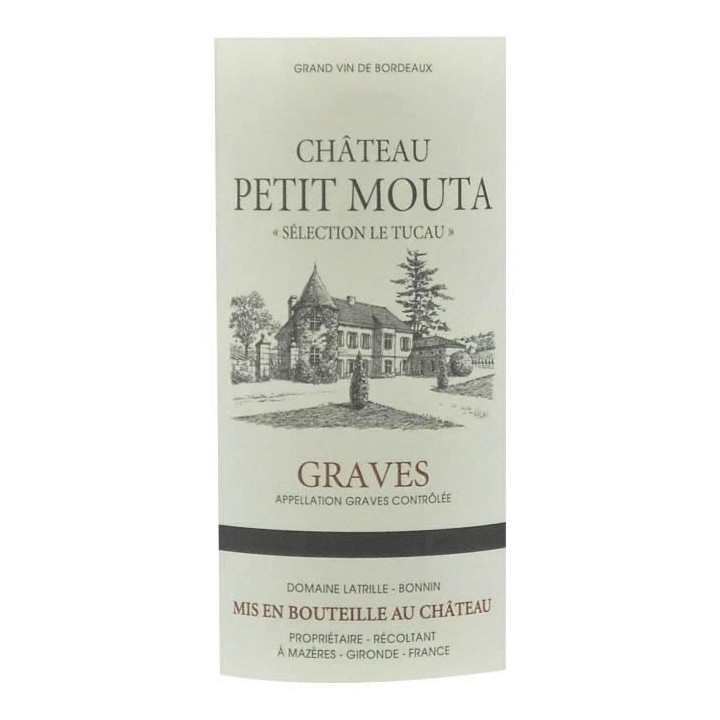 Château Petit Mouta 2018 Graves - Vin rouge de Bordeaux