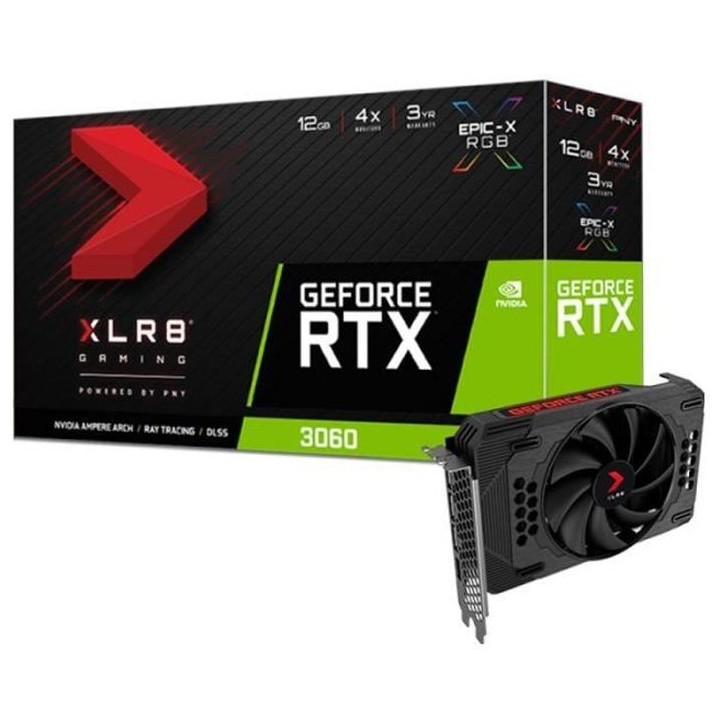 PNY Carte graphique RTX 3060 XLR8 Gaming REVEL EPIX-X RGB Edition - 12