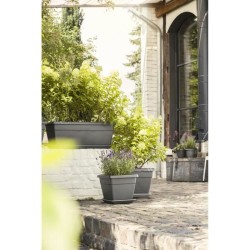 PoeTIC - Pot de fleur Bac My City Garden carré 30 granite - 29,6 x 29,6 x 25,6 cm - 13L