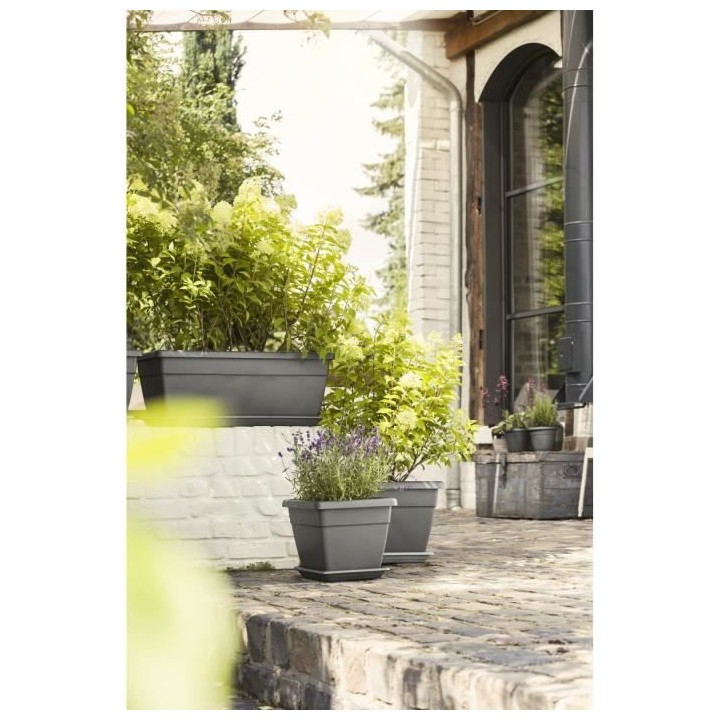 PoeTIC - Pot de fleur Bac My City Garden carré 30 granite - 29,6 x 29