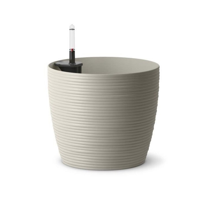 PoeTIC - Pot de fleur Casa Cosy rond gris soie - Ø24,8 x H 22 cm 7L a