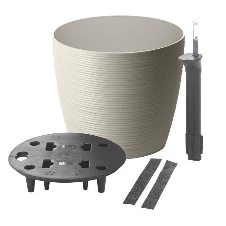 PoeTIC - Pot de fleur Casa Cosy rond gris soie - Ø36 x H 31,5 cm 22,6