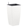 PoeTIC - Bac Casa Cosy carré haut 3058 blanc - L 29,9 x l 29,9 x h 57,4 cm 12L - avec réserve d'eau