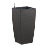 PoeTIC - Pot Bac Casa Cosy carré haut 3058 granite - L 29,9 x l 29,9 x h 57,4 cm 12L - avec réserve d'eau