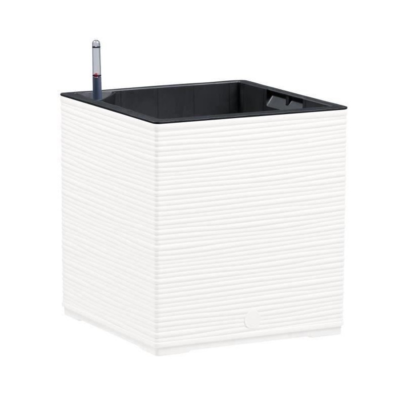 PoeTIC - Bac Casa Cosy carré 30 blanc - L 29,9 x l 29,9 x h 31,3 cm 12L - avec réserve d'eau