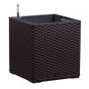 PoeTIC - Bac Casa Mesh carré 30 moka - L 29,9 x l 29,9 x h 31,3 cm 12L - avec réserve d'eau