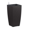 PoeTIC - Bac Casa Mesh carré haut 3058 granite - L 29,9 x l 29,9 x h 57,4 cm 12L - avec réserve d'eau