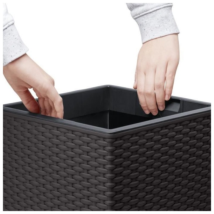 PoeTIC - Bac Casa Mesh carré haut 3058 granite - L 29,9 x l 29,9 x h