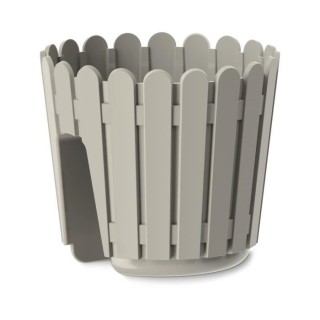PoeTIC - Pot balustrade Landhaus 30 gris soie - Ø29,5 x 26,5 cm avec