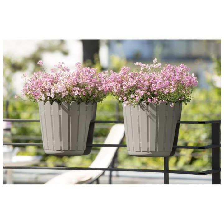 PoeTIC - Pot balustrade Landhaus 30 gris soie - Ø29,5 x 26,5 cm avec