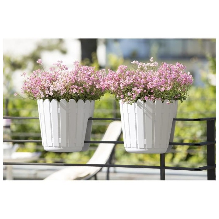 PoeTIC - Pot balustrade Landhaus 30 blanc - Ø29,5 x 26,5 cm avec vis