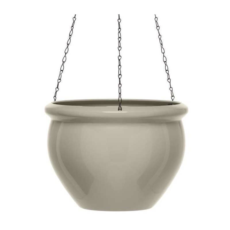 PoeTIC - Suspension pot de fleur Siena Nobile 26 gris cendre effet gloss - Ø26,5 x H19,5 cm - 5,5 L