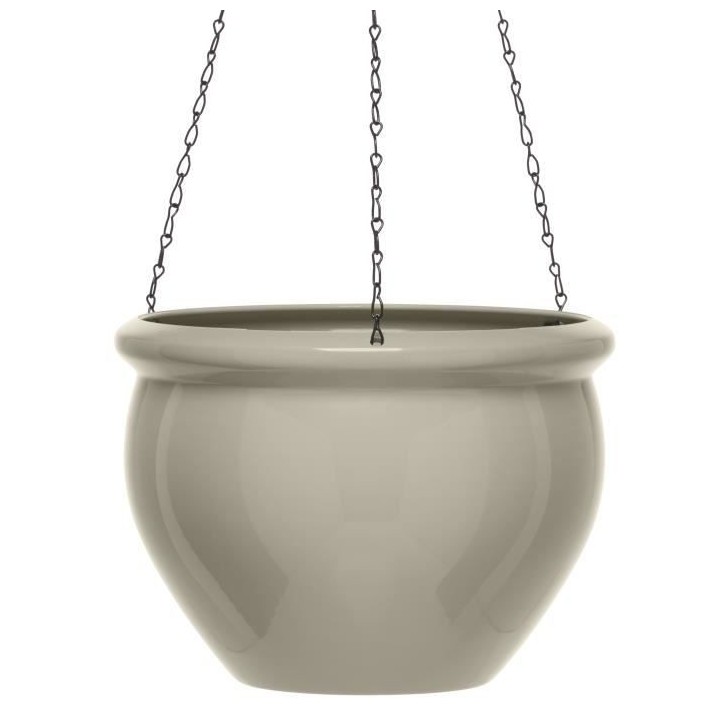 PoeTIC - Suspension pot de fleur Siena Nobile 26 gris cendre effet glo