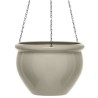 PoeTIC - Suspension pot de fleur Siena Nobile 26 gris cendre effet gloss - Ø26,5 x H19,5 cm - 5,5 L