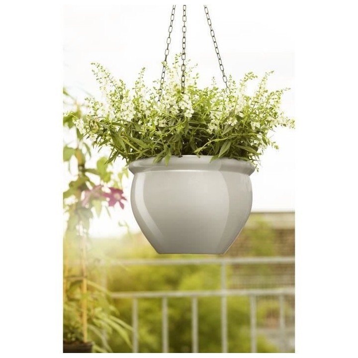 PoeTIC - Suspension pot de fleur Siena Nobile 26 gris cendre effet glo