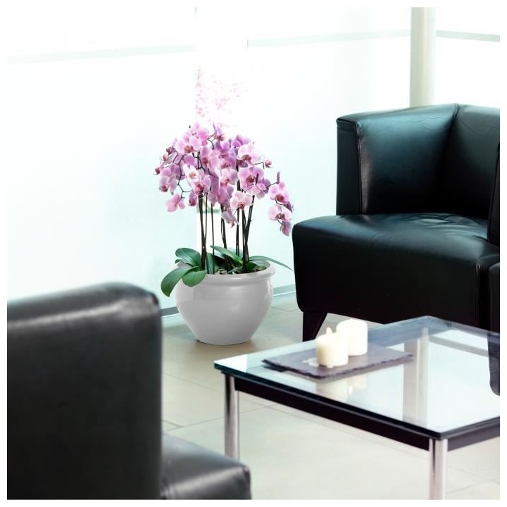 PoeTIC - Pot de fleur Siena Nobile 38 blanc effet gloss - Ø38 x H29 c