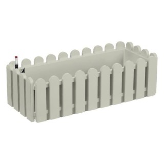 PoeTIC - Jardiniere Landhaus 50 gris soie avec réserve d'eau - 46,6x1