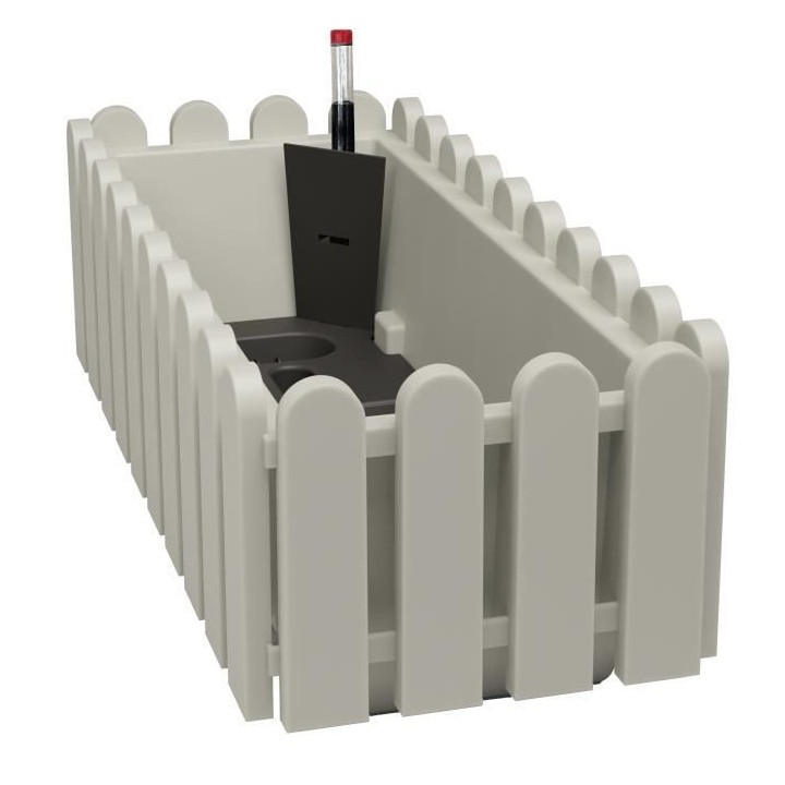 PoeTIC - Jardiniere Landhaus 50 gris soie avec réserve d'eau - 46,6x1