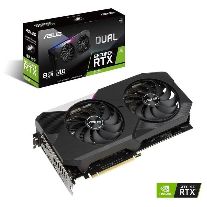 Carte Graphique - ASUS - RTX 3070 - 8Go - GDDR6 - PCIe 4.0 - 2 x HDMI