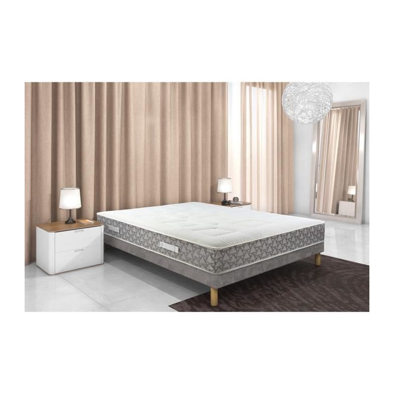 EXELLENCE COLLECTION Memo Ensemble matelas + sommier 140 cm - 600 Ressorts - 30 cm - 9 Zones - 3 cm mémo 52kg