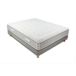 EXELLENCE COLLECTION Latex Ensemble matelas + sommier 140 cm - 600 Ressorts - 30 cm - 9 Zones - 3 cm Latex 75kg