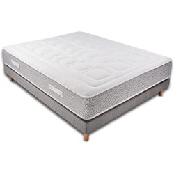 EXELLENCE COLLECTION Premium Ensemble matelas + sommier 140 cm - 600 Ressorts - 30 cm - 9 Zones - 4 cm Gel Ocean Blue - Ferme