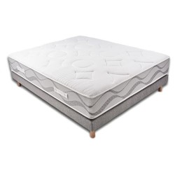 EXELLENCE COLLECTION Essentiel Ensemble matelas + sommier 140 cm - 600 Ressorts - 30 cm - 9 Zones - 3 cm mousse HD 35kg - Ferme