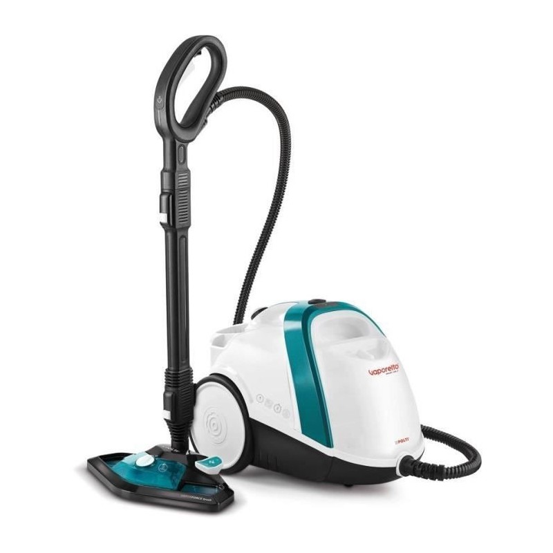 POLTI VAPORETTO SMART 100 T - Nettoyeur vapeur - autonomie illimitée - 4 BAR - 110g/min - 1500W - 9 accessoires - Turquoise