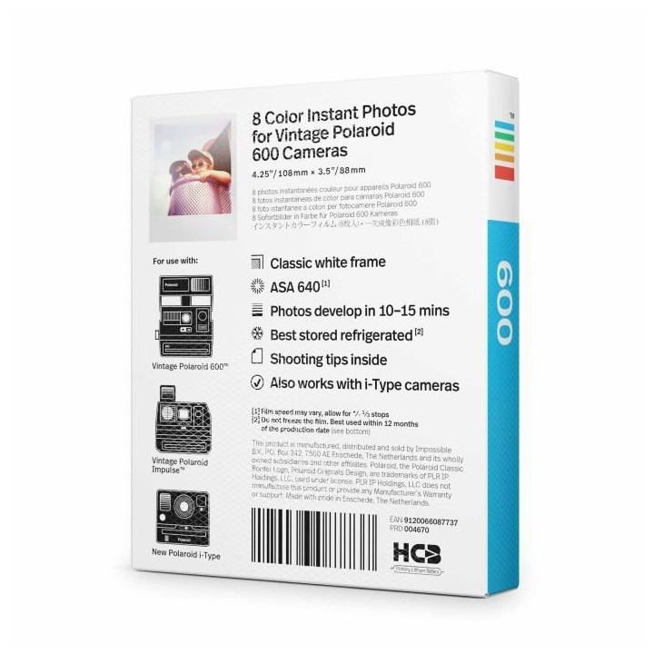Polaroid - Double pack de films instantanés couleur 600 - 16 films -