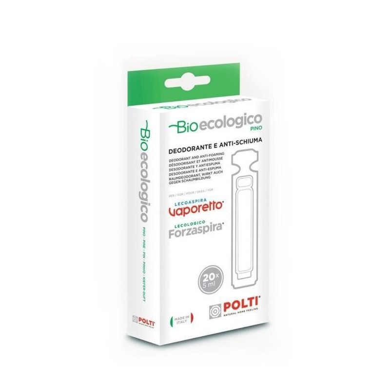 POLTI PAEU0086 Produit anti-mousse et désodorisant Bioecologico Pin