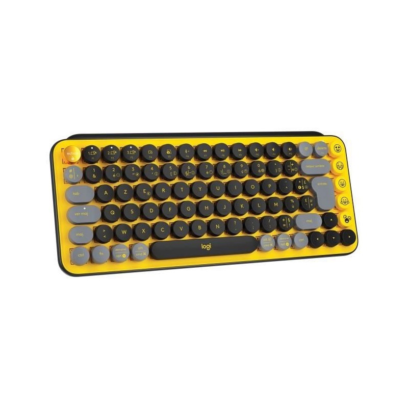 Clavier Sans Fil Logitech - POP Keys Mécanique avec Touches Emoji Personnalisables, Bluetooth ou USB, Design Compact Durable -