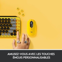 Clavier Sans Fil Logitech - POP Keys Mécanique avec Touches Emoji Personnalisables, Bluetooth ou USB, Design Compact Durable -