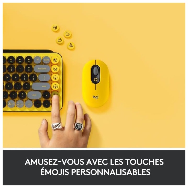 Clavier Sans Fil Logitech - POP Keys Mécanique avec Touches Emoji Per