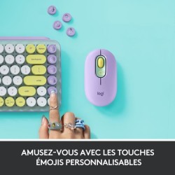 Clavier Sans Fil Logitech POP Keys Mécanique avec Touches Emoji Personnalisables, Bluetooth ou USB, Design Compact Durable - Me