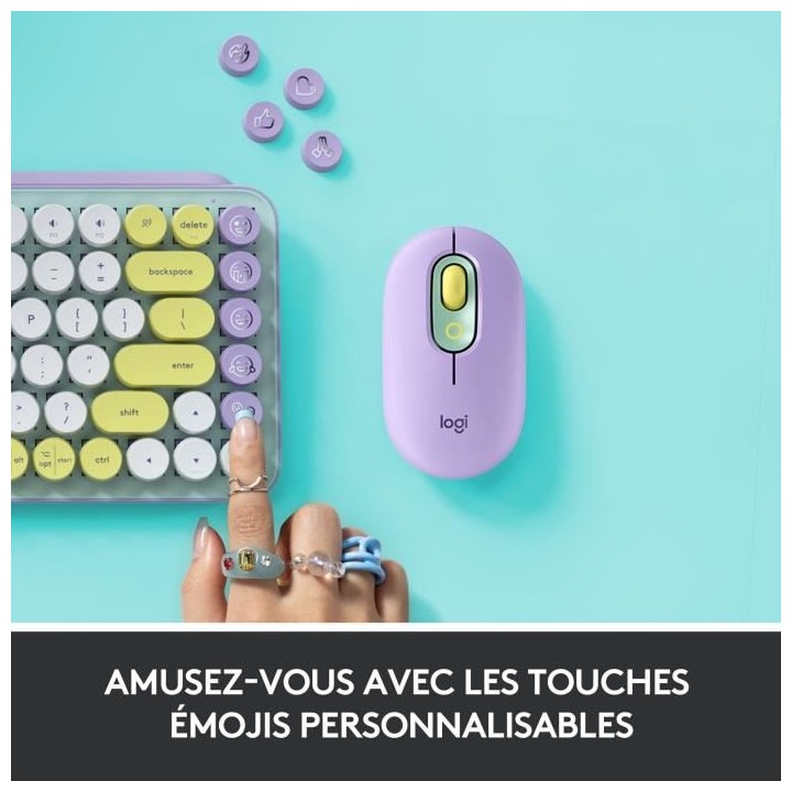 Clavier Sans Fil Logitech POP Keys Mécanique avec Touches Emoji Perso